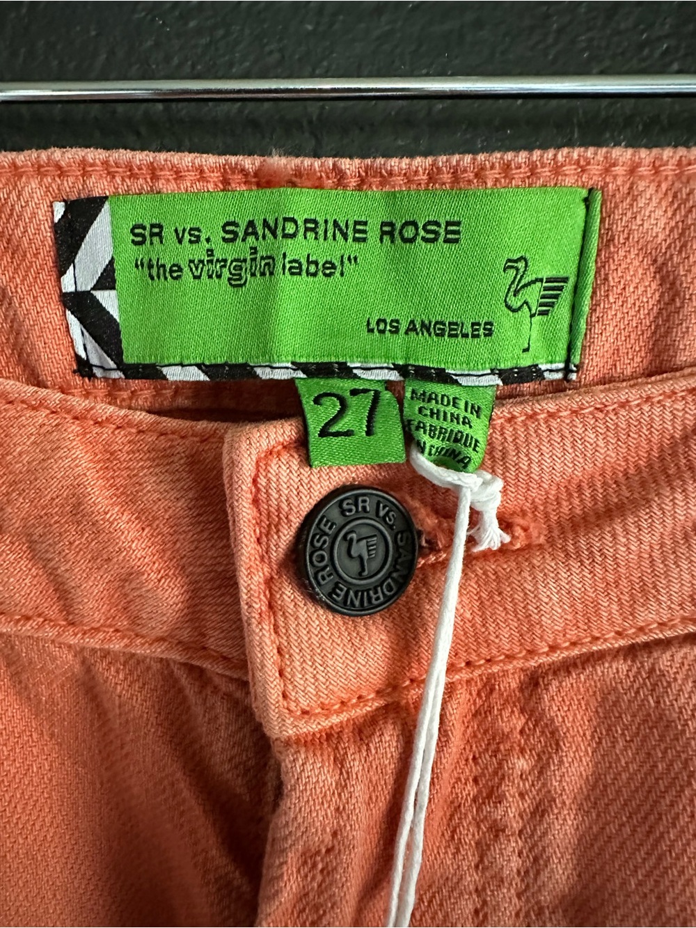 SR vs Sandrine Rose Free People Relax Straight Jeans Coral Size 27 NWT - Picture 5 of 10